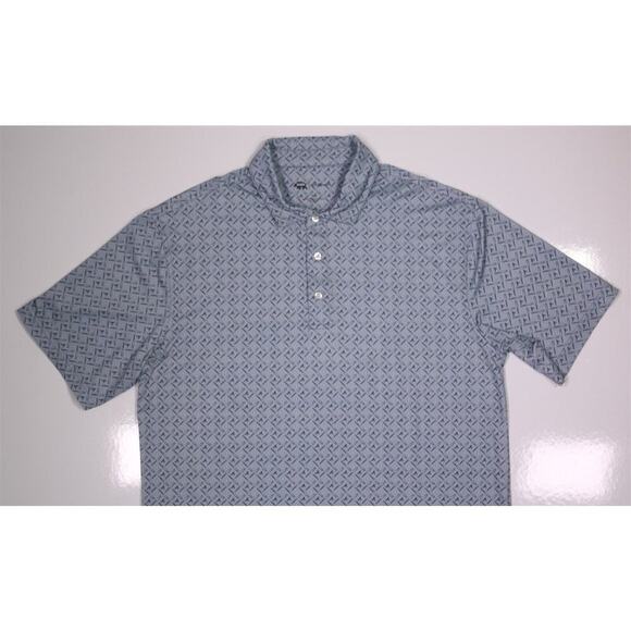 Onward Reserve x Atlanta Braves Gray Geometric Print Golf Polo Shirt Men's Large - Picture 3 of 8
